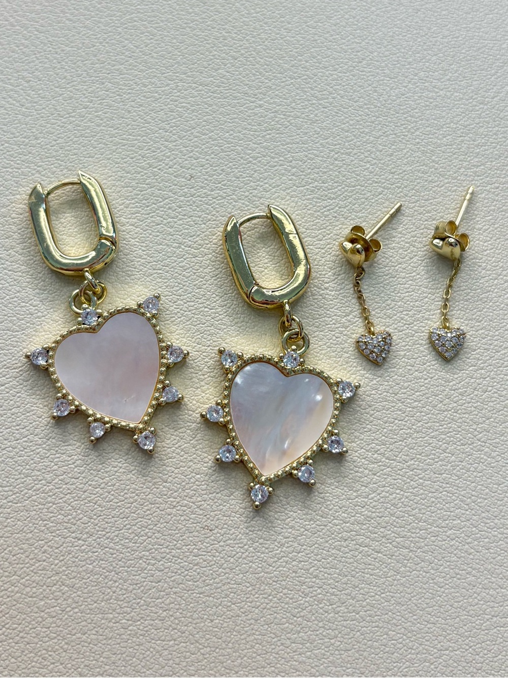 Piper K Heart Earrings 2 pairs